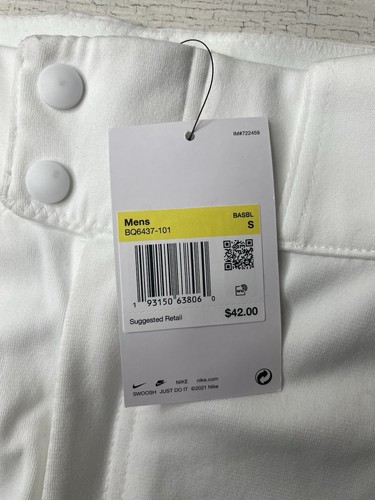Nike Vapor Select Baseball Pants White Navy Piping BQ6437-101 Men’s Size: S NWT - Picture 7 of 11