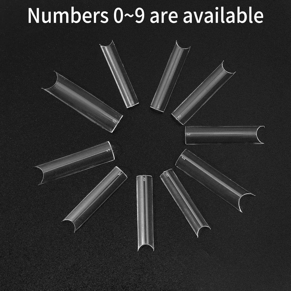 200 Pcs Clear Acrylic Extra Long Straight Square Nail Tips, C Curve Full Cover - Image 4 of 4