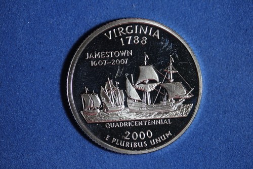 2000 S VIRGINIA SILVER PROOF STATEHOOD WASHINGTON QUARTER #K57312 - Picture 2 of 2