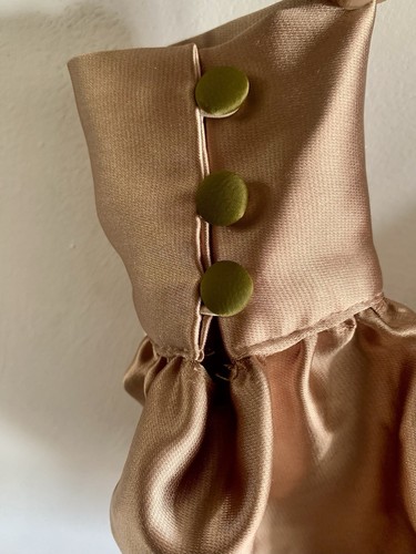 ASOS ABITO MIDI RASO MARRONE CHAMPAGNE BEIGE MANICHE LUNGHE TAGLIA:10 OSPITE MATRIMONIO - Foto 15 di 17