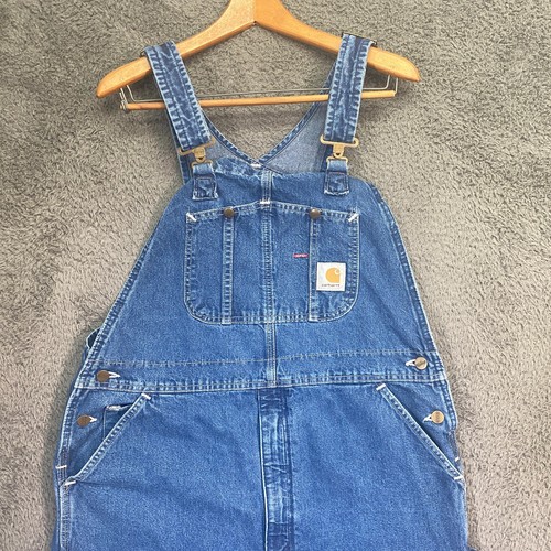 Vintage Carhartt R07-DST Bib Overalls Herren 38x30 90s Mexico Made Denim Work