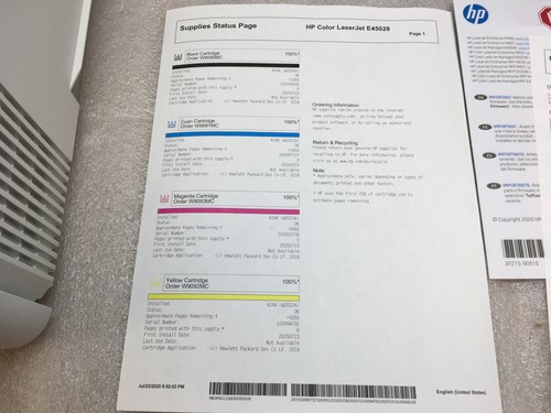 HP Color LaserJet Managed E45028 Duplex Printer ONLY 3 pages TESTED - Picture 11 of 11