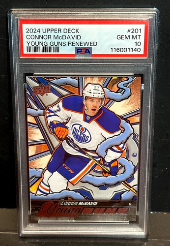 Connor McDavid 2024-25 Upper Deck Young Guns Renewed #201 Oilers PSA 10 GEM MT