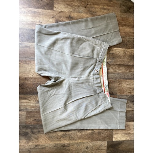 Mens Tommy Bahama Gray/Beige Silk Blend Pleated Straight Leg Dress Pant Sz 32x30 - Picture 12 of 14