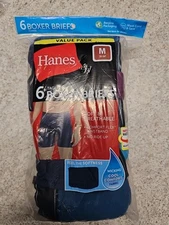 Hanes Men's 6 Pack Tagless Boxer Briefs Size M NIP