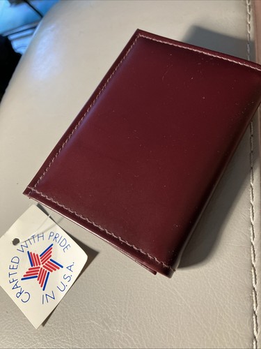 Vintage USA Manhattan Top Grain Cowhide Men’s Leather Wallet Billfold NEW w/Tags - Picture 1 of 8