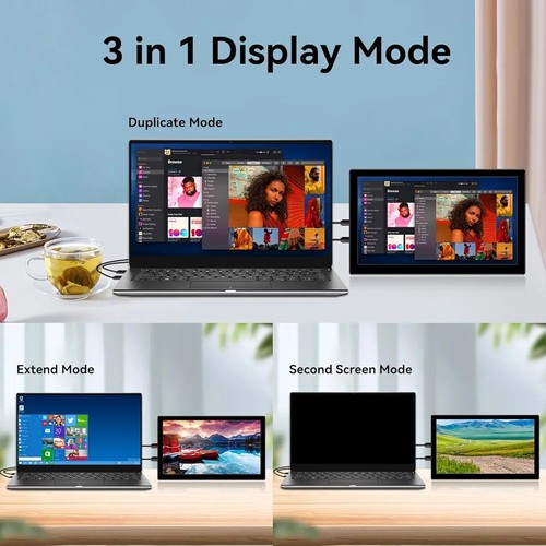 Akntzcs Portable Monitor 10.1 Inch Full HD IPS Display, HDMI USB-C - Photo 5/7