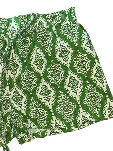 W42# Primark Women’s 100% Viscose Green Argyle Elasticated Waist Tie Size 12 - Picture 3 of 10