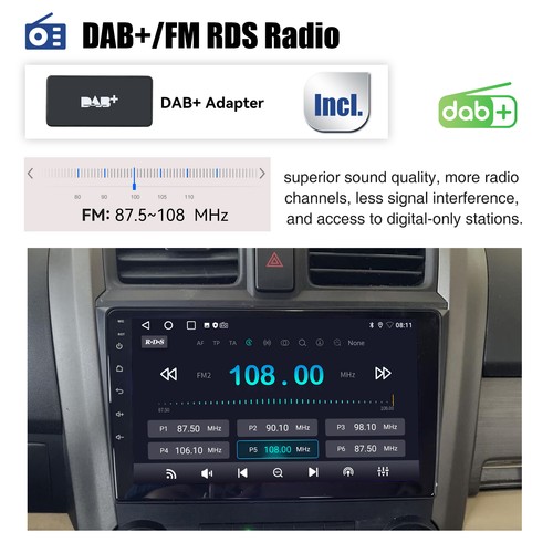 AHD+ For Honda CRV 2007-2011 Apple Carplay Android 15 Car Stereo Radio WIFI +Cam - Imagen 14 de 16