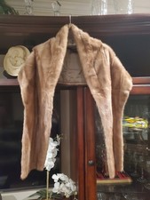 Vintage Beige Mink Real Fur Shawl Shoulders Cover Custom Made One Size