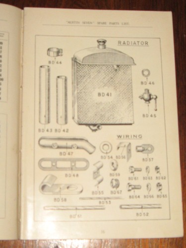 Austin SEVEN 7, 1928 chassis A1+A2+A3+A4+A5+A6+CH PARTS LIST FREE POST AUSTRALIA - Picture 2 of 5