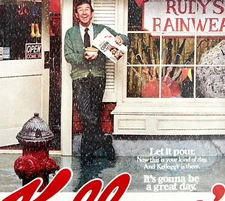 Kelloggs Corn Flakes Rudys 1980 Advertisement Breakfast Cereal Vintage DWEE26