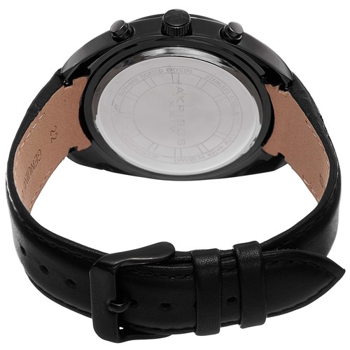 Men's Akribos XXIV AK777 Multifunction Day Date Subdial Leather Strap Watch - Picture 6 of 14
