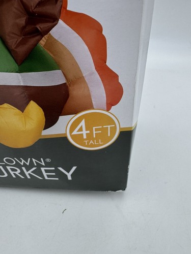 Pumpkin Hollow Airblown Outdoor Happy Turkey Decoration Tested In Original Box - Picture 2 of 9
