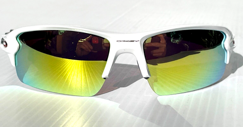 Oakley FLAK 2.0 Shiny White and Red w POLARIZED Galaxy Gold Len Sonnenbrille 9188 - Bild 8 von 12