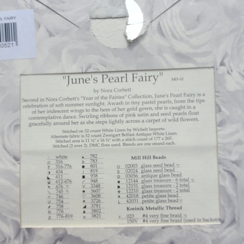 262 Mirabilia ‘Junes Pearl Fairy’ MD-52 cross stitch full kit 11x16” - Picture 4 of 5