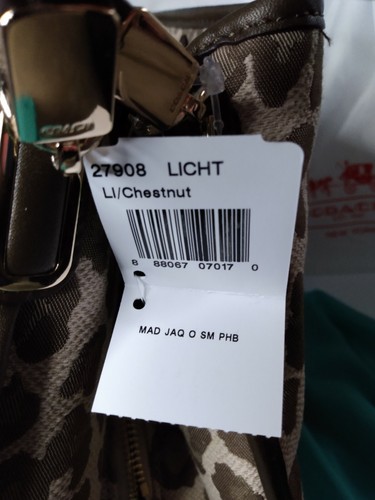 Coach New With Tag🦒 Madison JAQ O Small Phoebe Purse 🦓 Chestnut Animal Print - Picture 5 of 10