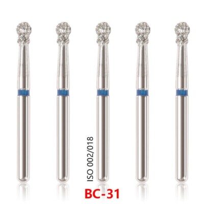 50 Dental Diamond Ball Round Bur Medium FG 1.6mm High Speed Handpiece BC-31