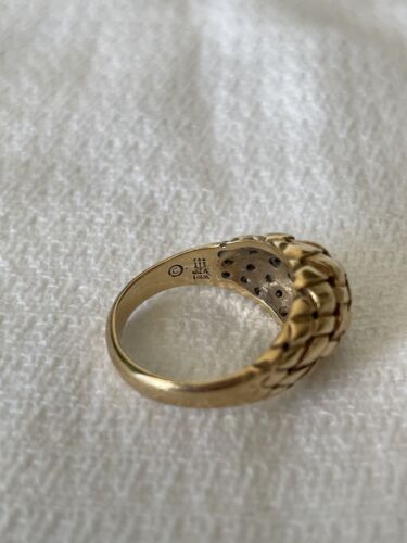 James Avery Retired 14K Yellow Gold Basket Weave Dome Ring Size 5 (#1184) - Picture 3 of 8