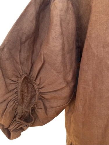 BELLAMBRA Women  Linen Top Tunic Balloon Sleeve Made in Italy Size Medium - Picture 2 of 7