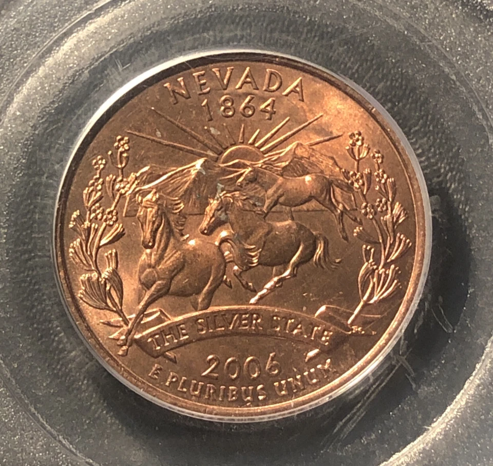 2006 D 25C Nevada State Mint Error PCGS MS64 Sintered planchette ⭐️Rare Error⭐️ - Image 2 of 4