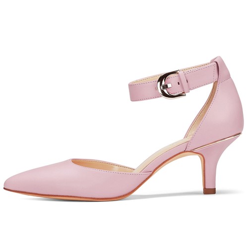 JENN ARDOR Women Kitten Heel Pointed Toe Ankle Strap Wedding Dress Pumps Shoes - 第 42/71 張圖片