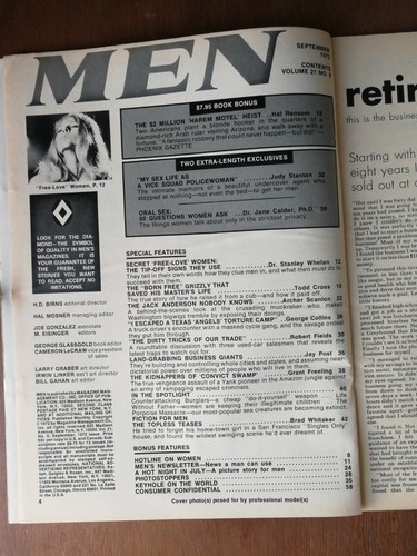 Vintage Men Magazine September 1972 Men's Action Pulp Magazine Great Condition - Bild 2 von 2