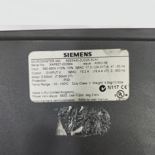 ▀▄▀▄▀ SIEMENS MICROMASTER 440 – 6SE6440-2UD25-5CA1 — 6SE6 440-2UD25-5CA1 - Imagen 3 de 3