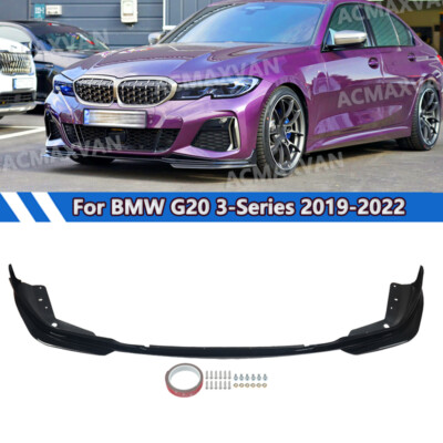 For 2019-2022 BMW G20 330i M340i Performance Glossy Black Front Bumper Lip 5pc