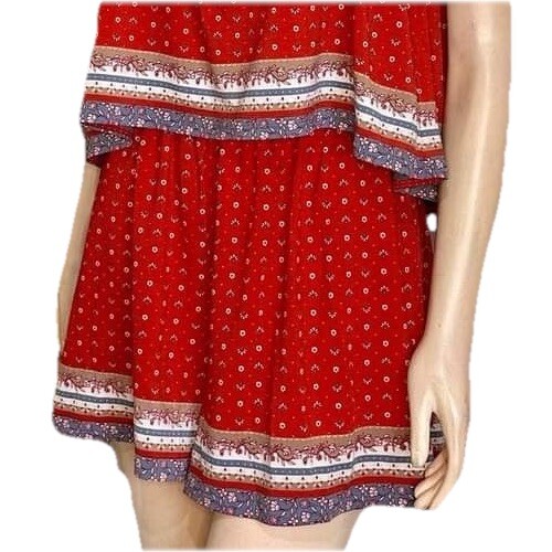 SPORTSGIRL Red Boho Strapless Stretch Jersey Romper Playsuit Size XS - Picture 16 of 21