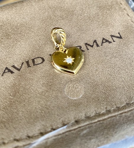 David Yurman 18k Gold Heart Pendant Amulet Excellent 0.7” $990+ - Picture 14 of 15