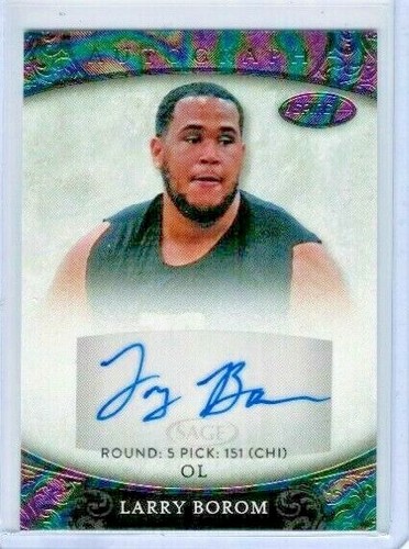 2021 SAGE Aspire Larry Borom Rainbow Foil Auto Rookie RC