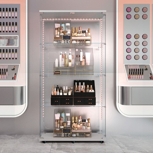 Tempered glass display cabinet, wine cabinet,storage cabinet with Bluetooth LED - Picture 31 of 40