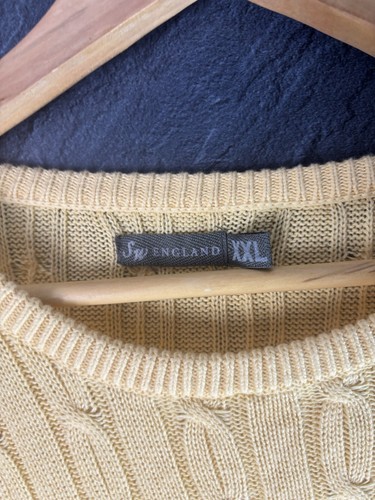 Samuel Windsor Jumper cable knit Cotton and Cashmere Blend XXl Yellow Quality - Picture 6 of 8