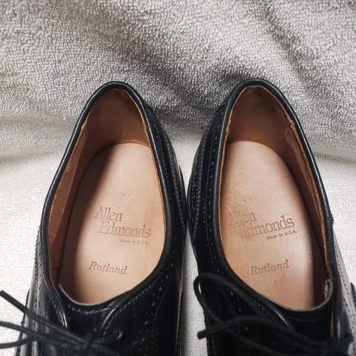 Allen Edmonds Dress Shoes Mens 11 M Rutland Wingtips Black Leather 42153 Oxford - Picture 11 of 14