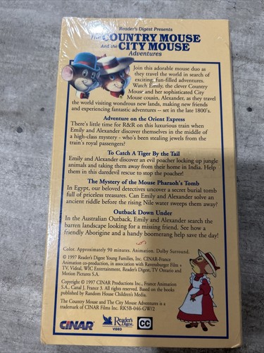 Readers Digest The Country Mouse And The City Mouse Adventures VHS Set Of 2 - Picture 5 of 7