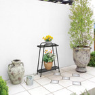 Takasho 2 Tier Modern Plant Stand Easy To Install Durable Coated Steel New
