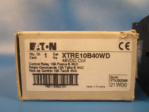 EATON XTRE10B40WD, Control Relay, 4 NO, 48 Volt Coil, 10 Amp, Cutler Hammer - Picture 2 of 9
