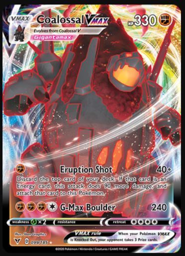 Pokemon Coalossal VMAX - 099/185 - Ultra Rare NM-Mint Vivid Voltage