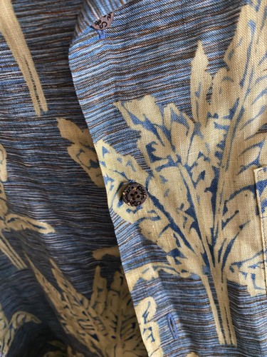 Reyn Spooner Regency 100% Linen Floral SHORT SLEEVE BUTTON UP SHIRT XL - Picture 9 of 12