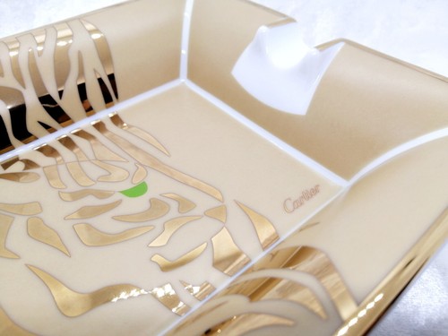 Original Cartier Tiger Cigar Ashtray tray Cheetah 20×16cm Rare With Box Unused - Bild 7 von 12