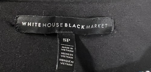 White House Black Market Palm Print Sheath Dress Embroidered Blue Size SP - Picture 3 of 7
