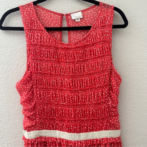Anthropologie Dress Womens Boho Polka Dot Red Strawberry Girl A-line Size Medium - Picture 2 of 8