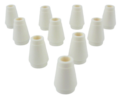 Lego 10 Stück weiße Kegelsteine 1x1 Kegel in weiss white Cone Neu Kegelstein
