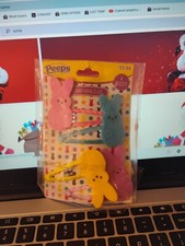 Pretty Peeps Bunny Shaped Hair Clips Adult Size 4 Piece Set New.