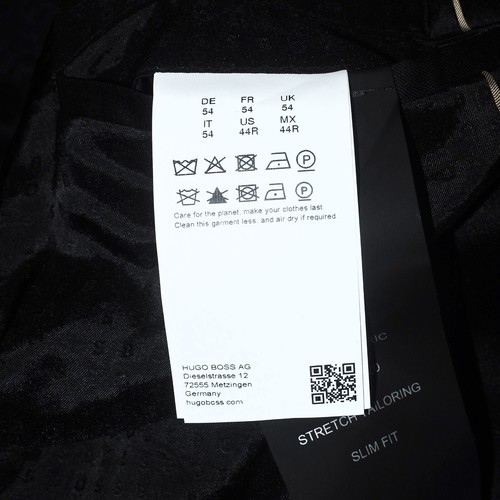 NWOT Men's 44R BOSS Hugo Wool Tuxedo Evening Dinner Jacket in Black w/ Silk Trim - Picture 11 of 14