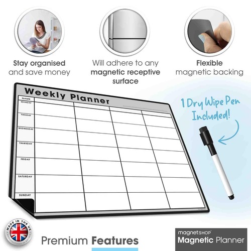 Magnetic Weekly Planner for Fridge | Whiteboard Memo Board Calendar Organiser - Picture 17 of 92