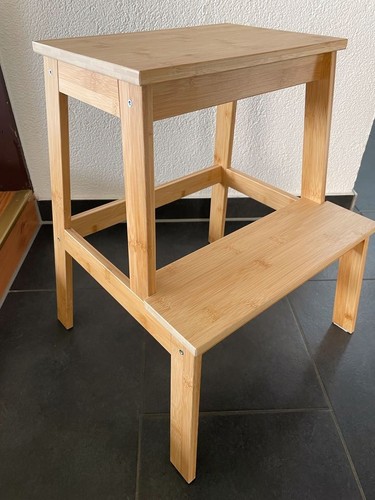 IKEA Tenhult Wooden Step Stool Kitchen Home Bar Shop,42.7x40x49.6 cm bamboo - Picture 7 of 7