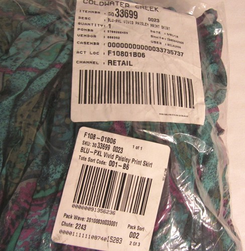 COLDWATER CREEK Vivid Paisley Print Skirt, Size PXL Petite 18, Lined was $89.95 - Picture 9 of 9