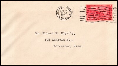 Scott 618 2 Cents Lexington Concord FDC Cambridge, MA Typed